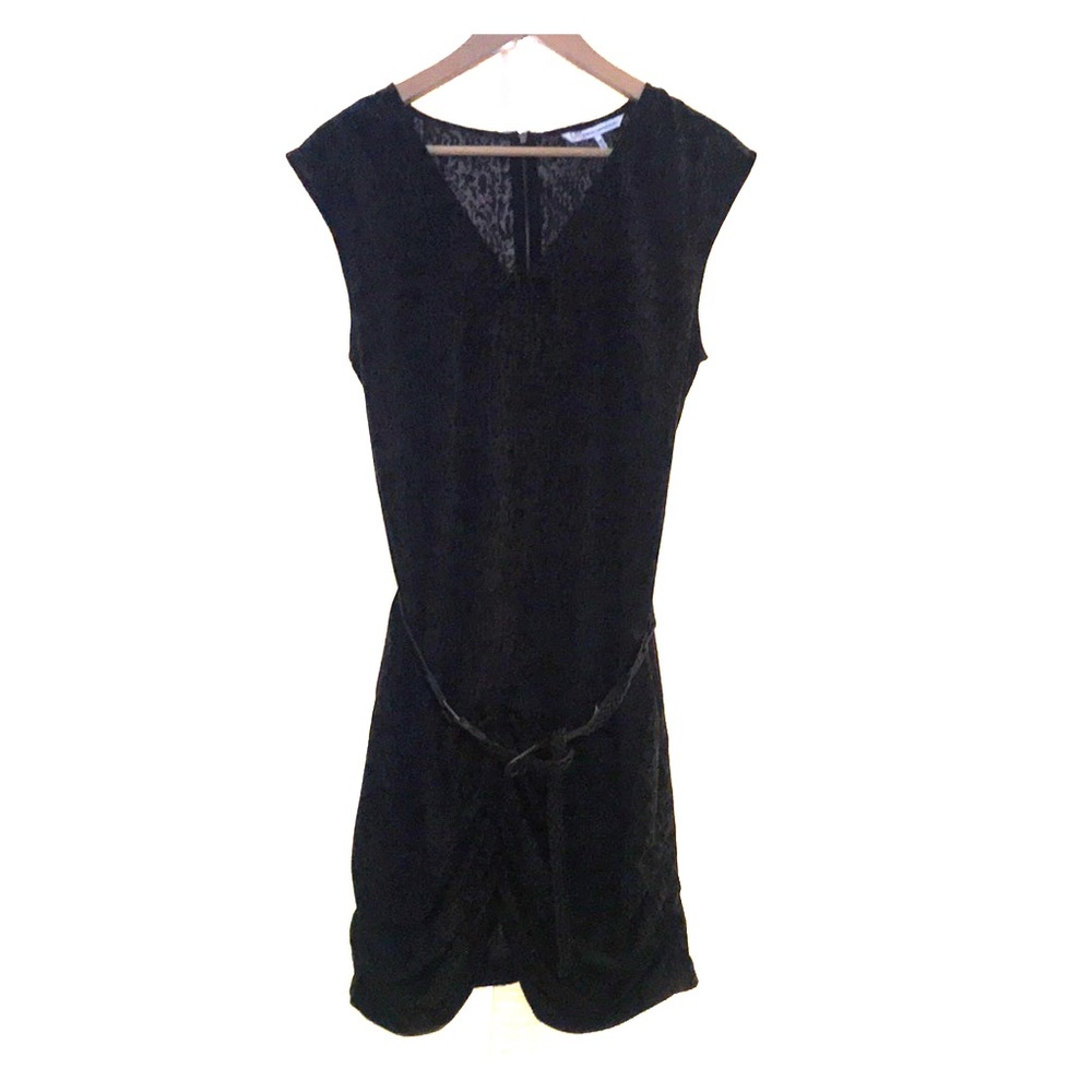 Black leopard print dress
